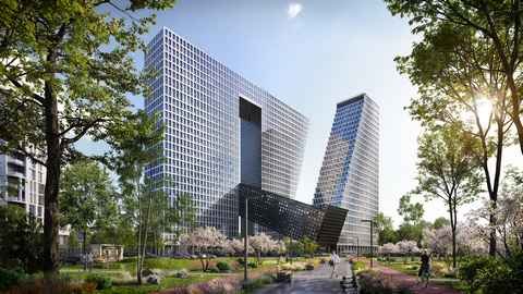 Проплывая над Москвой: на Звенигородском шоссе строится комплекс с круглогодичным бассейном на крыше